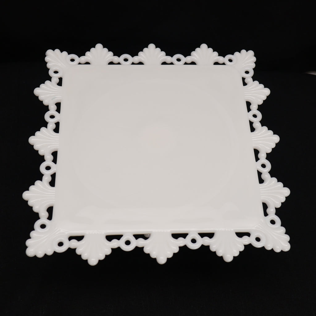 Westmoreland Ring and Petal Milk Glass Cake Stand