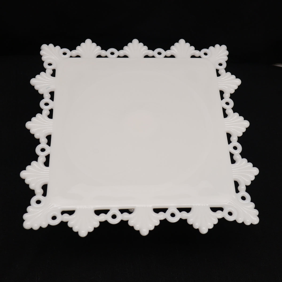 Westmoreland Ring and Petal Milk Glass Cake Stand
