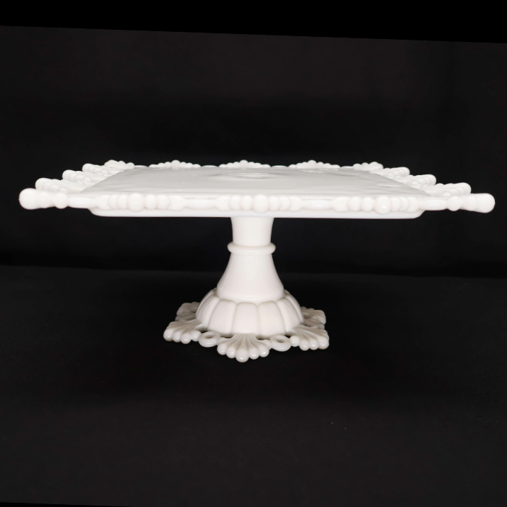 Westmoreland Ring and Petal Milk Glass Cake Stand