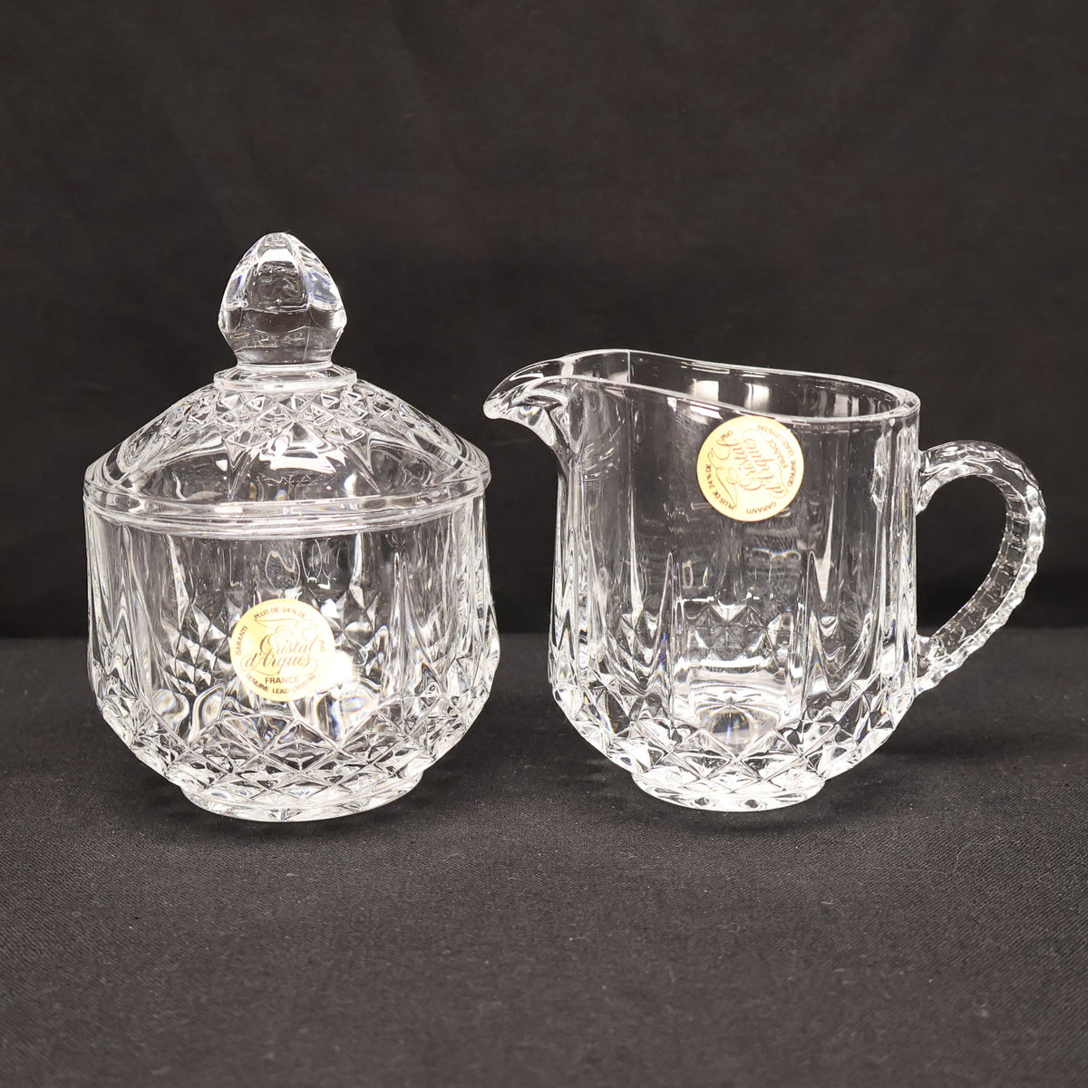 Cristal D'Arques Longchamps Crystal Sugar and Creamer