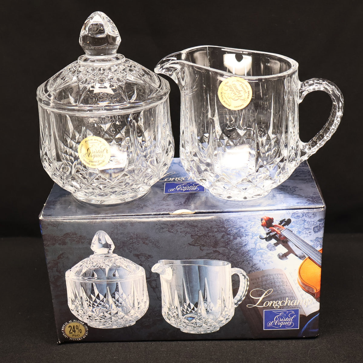 Cristal D'Arques Longchamps Crystal Sugar and Creamer
