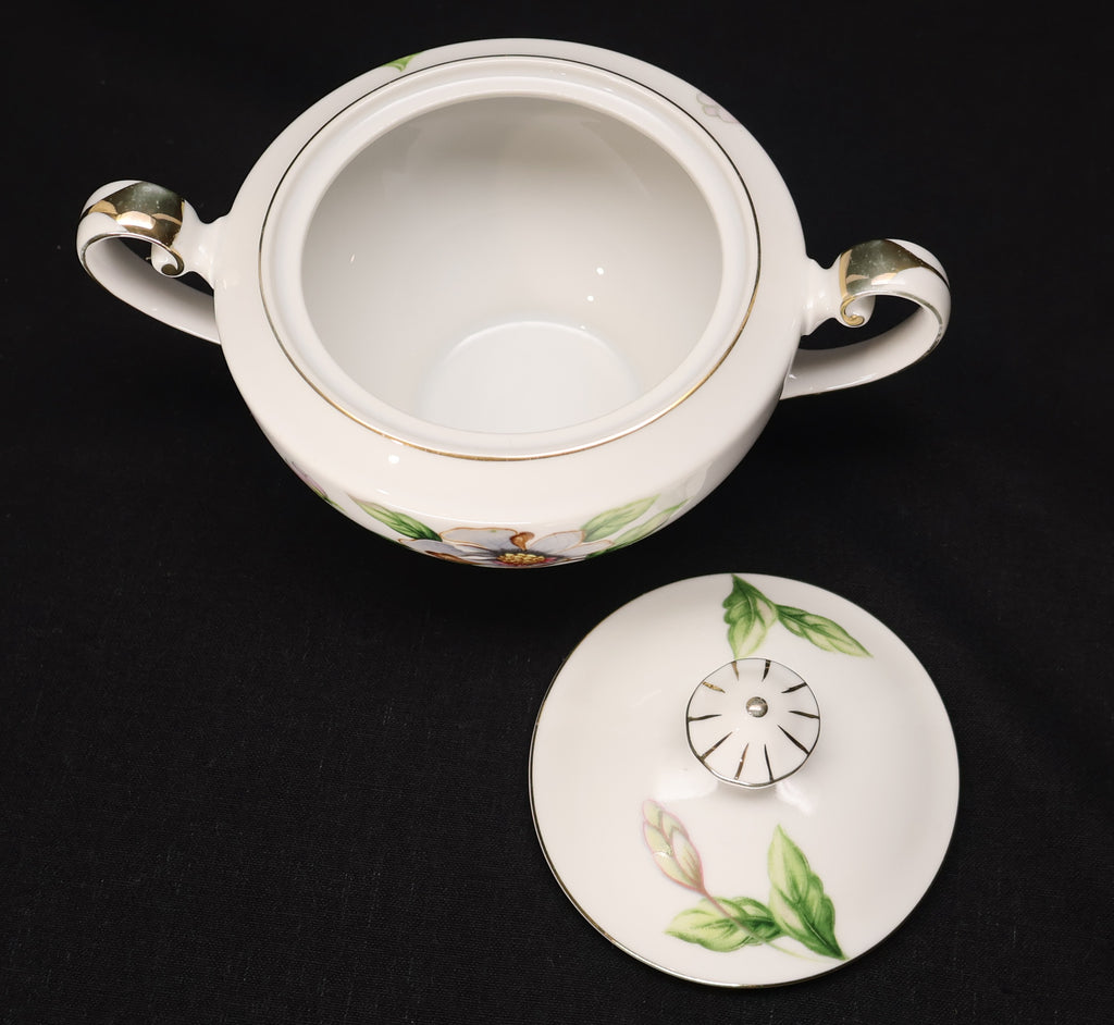 Roselyn Dogwood Creamer and Covered Sugar Bowl
