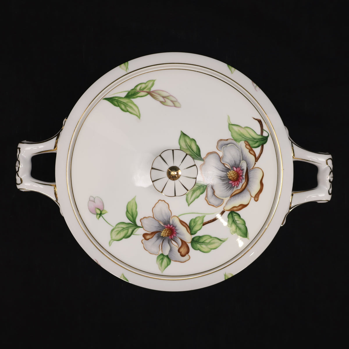 Roselyn China Dogwood Round Covered Vegetable Bowl