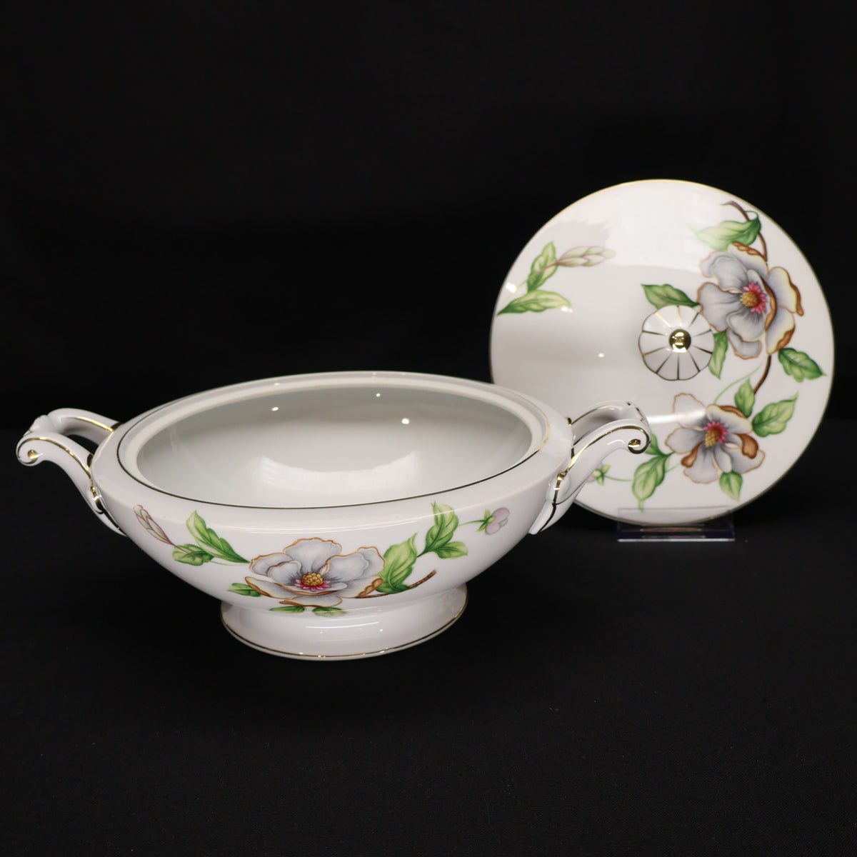 Roselyn China Dogwood Round Covered Vegetable Bowl