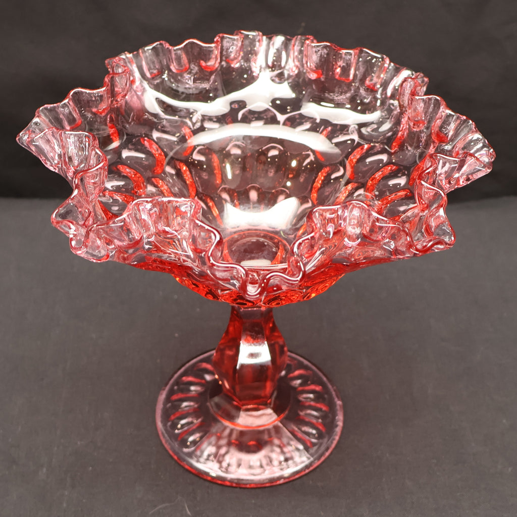 Fenton Colonial Pink Thumbprint Compote