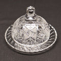 Small Round Covered Butter Dish - Eleanor Cut Crystal