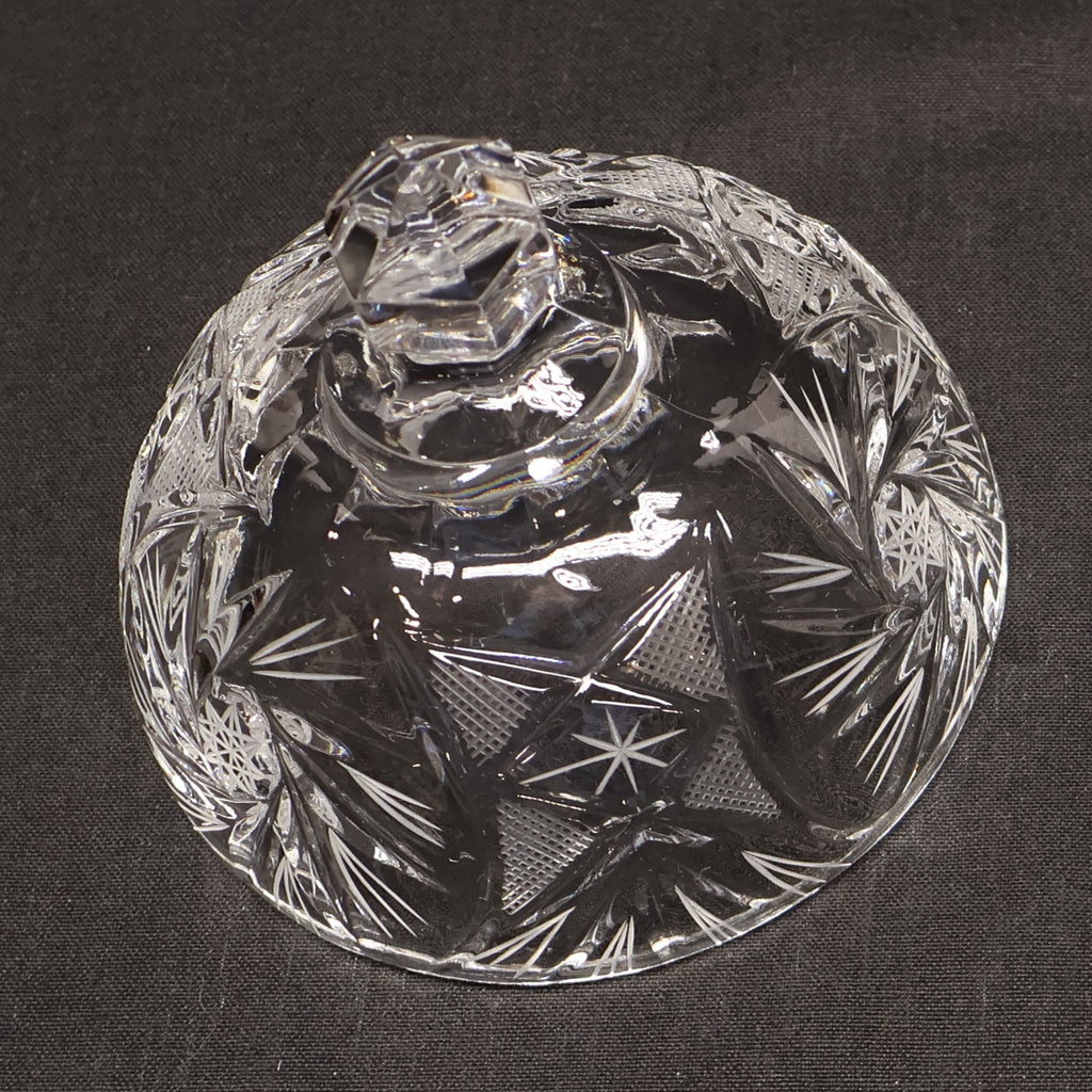 Small Round Covered Butter Dish - Eleanor Cut Crystal