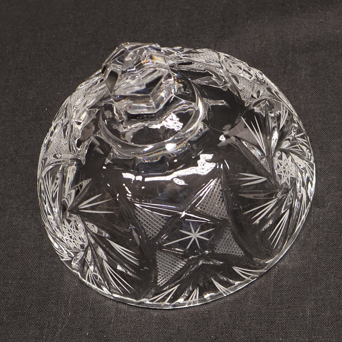Small Round Covered Butter Dish - Eleanor Cut Crystal