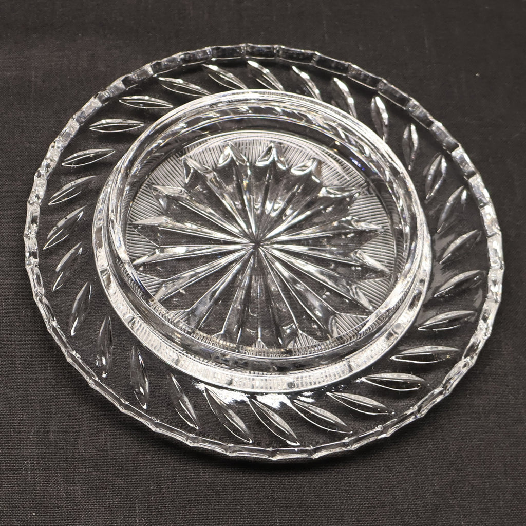Small Round Covered Butter Dish - Eleanor Cut Crystal