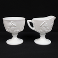 Indiana Glass Milk Glass Harvest Open Sugar and Creamer