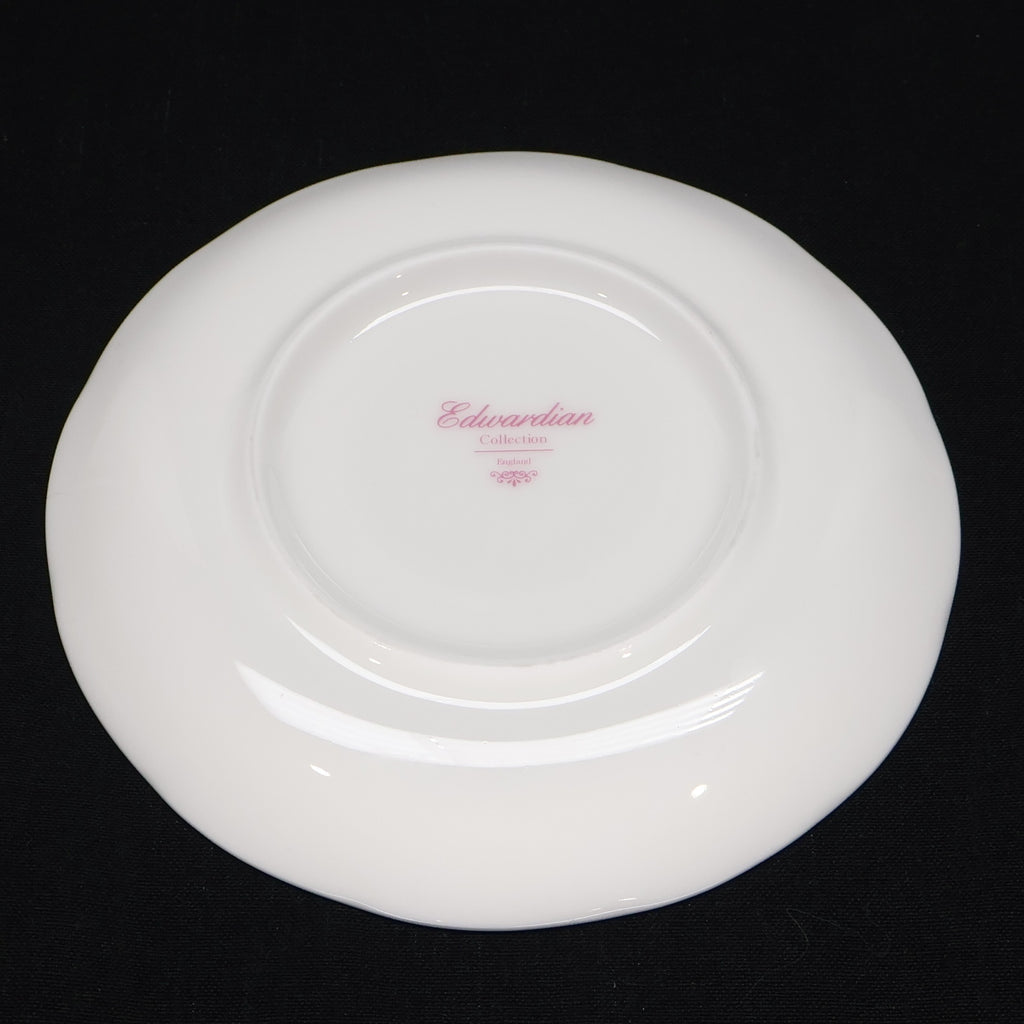 Edwardian Collection England Tea Cup and Saucer Pink and Green