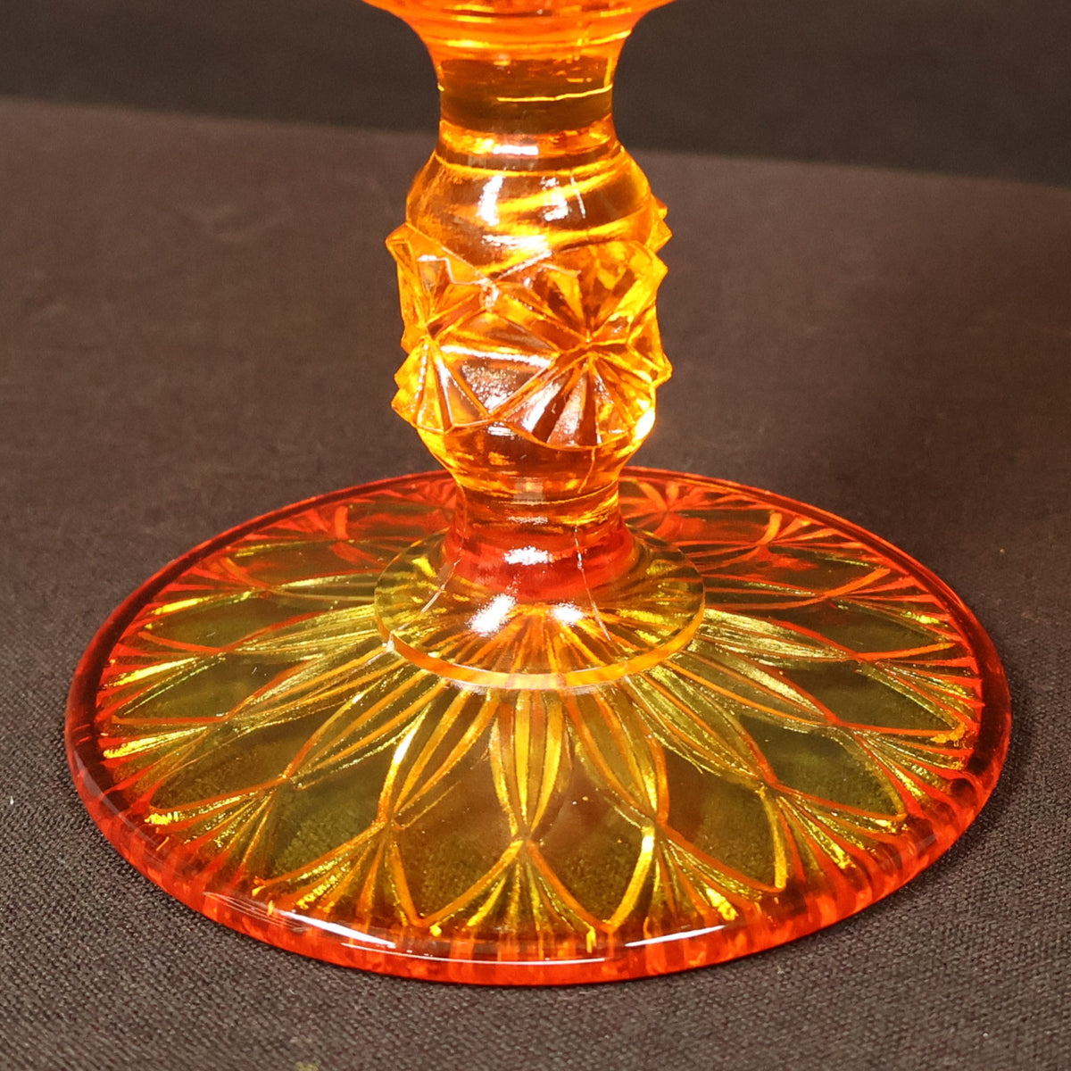 Fenton Amberina Glass Ruffled Pedestal Compote