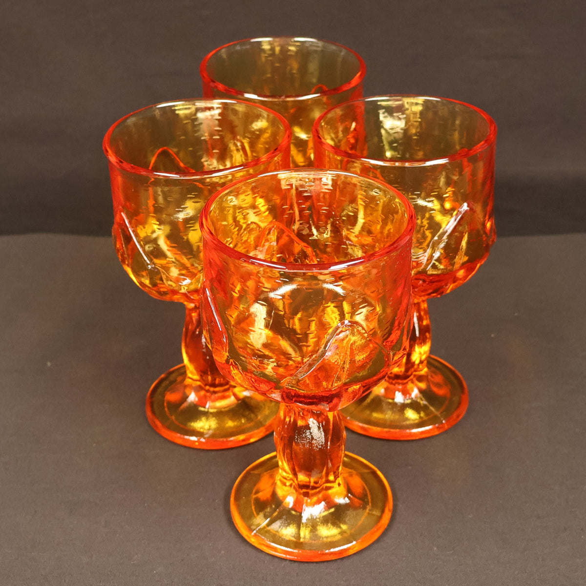 Tiffin Glass Cabaret Amber Glass Footed Goblet