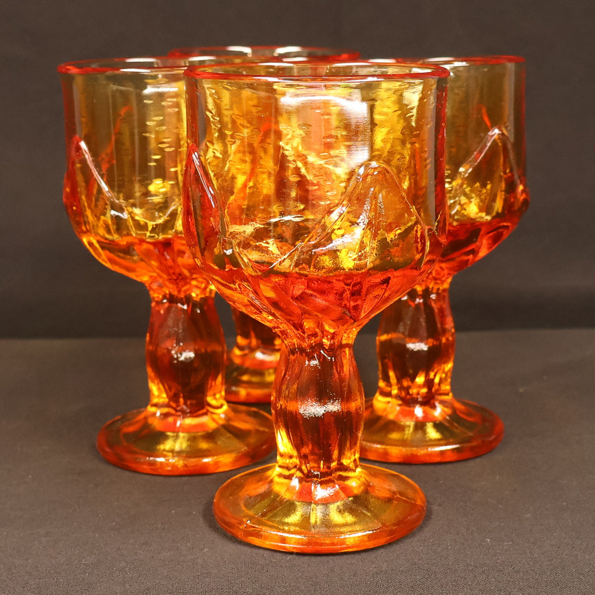 Tiffin Glass Cabaret Amber Glass Footed Goblet