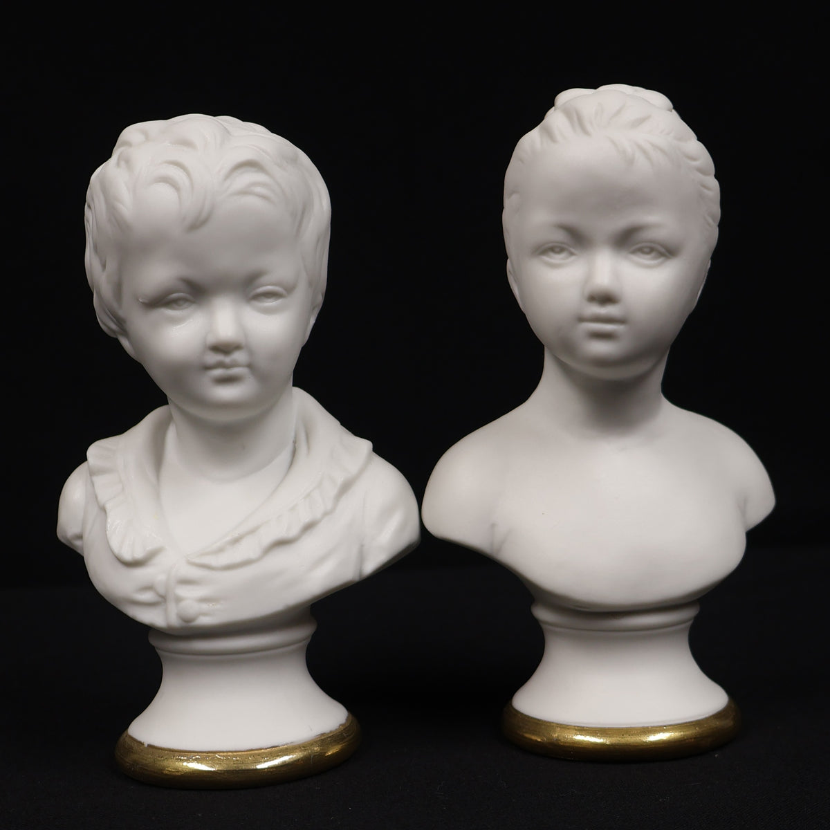 Lefton Porcelain Boy and Girl Busts (#3902)