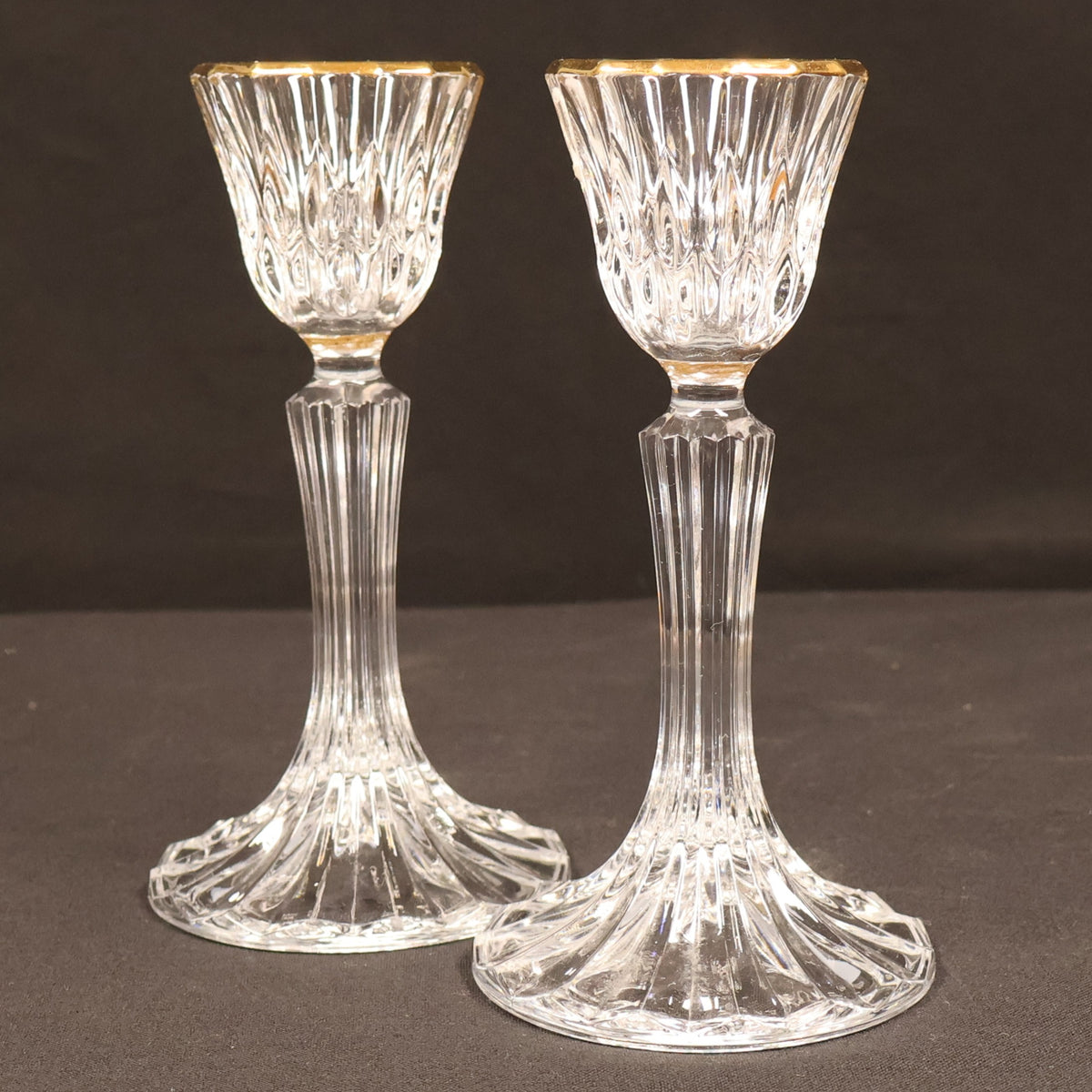 Cristal D'Arques-Durand Bretagne (Gold Pattern) Candlestick Holder