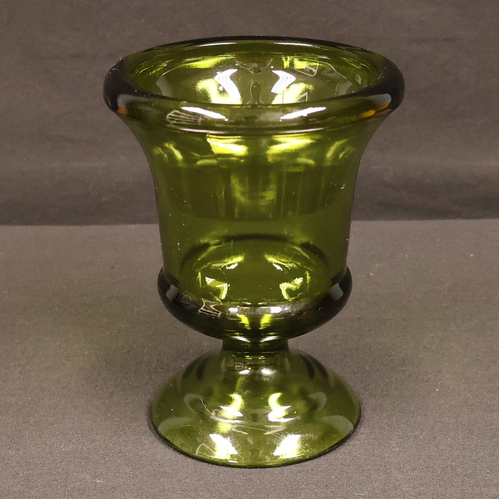 Indiana Glass Avocado Green Footed Pedestal Vase/Urn