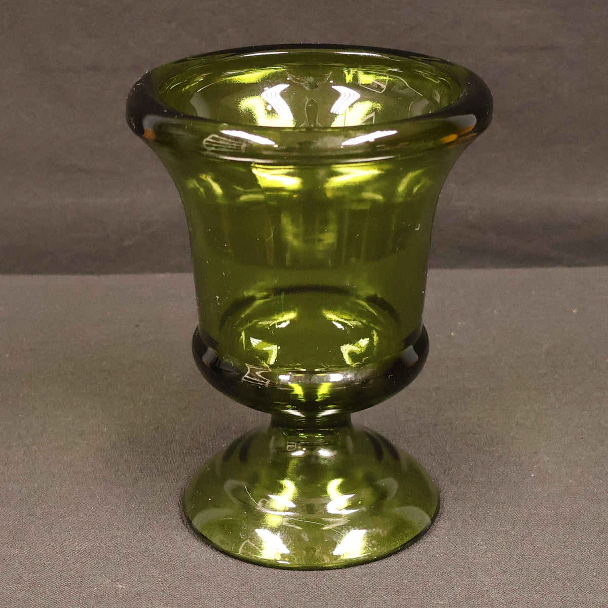 Indiana Glass Avocado Green Footed Pedestal Vase/Urn