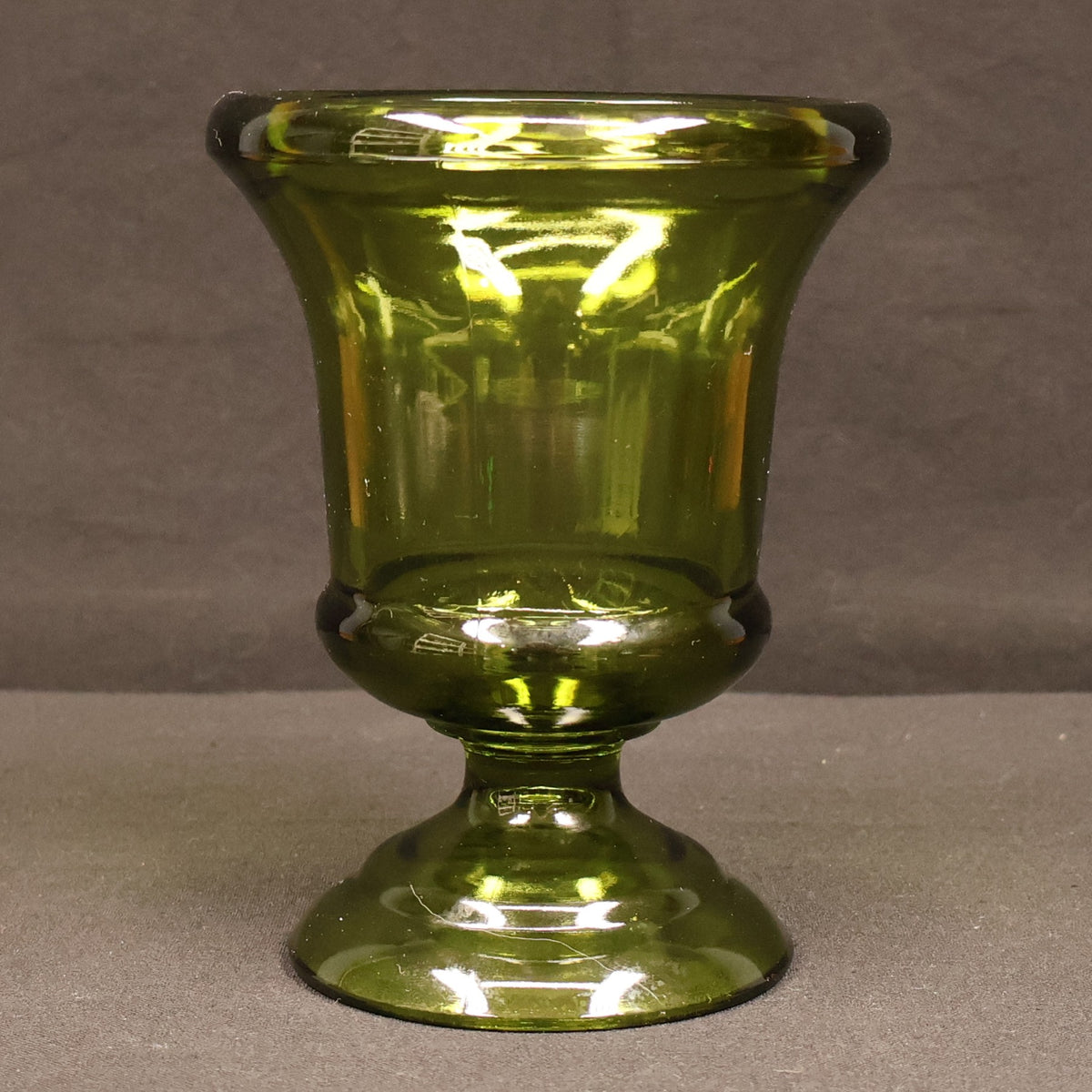 Indiana Glass Avocado Green Footed Pedestal Vase/Urn