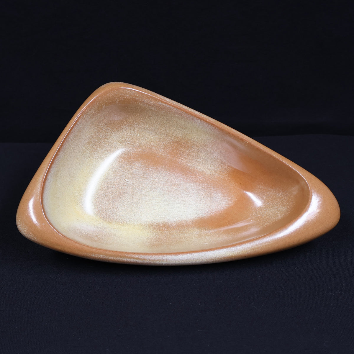 Frankoma Pottery #232 Freeform Triangular Bowl