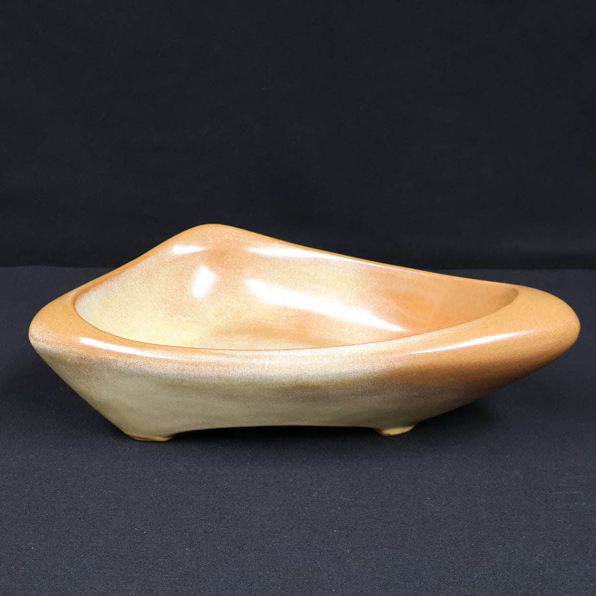 Frankoma Pottery #232 Freeform Triangular Bowl
