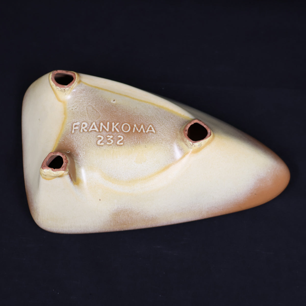 Frankoma Pottery #232 Freeform Triangular Bowl