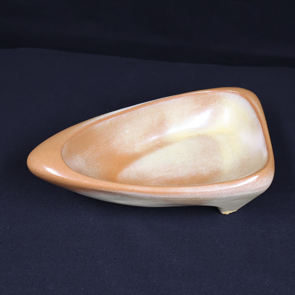 Frankoma Pottery #232 Freeform Triangular Bowl