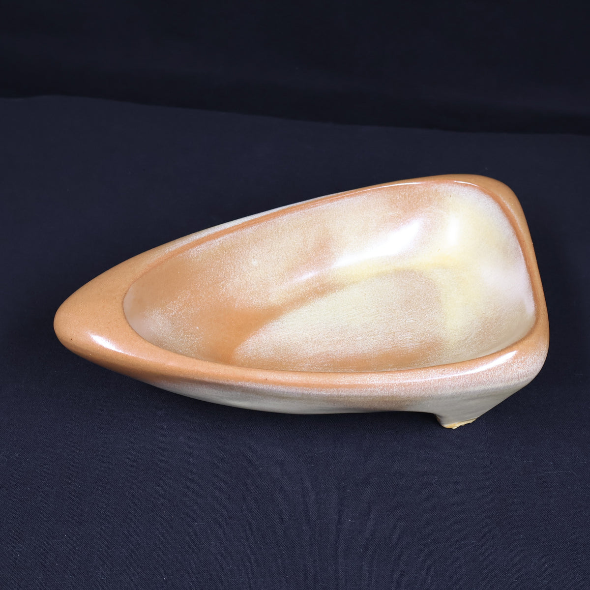 Frankoma Pottery #232 Freeform Triangular Bowl