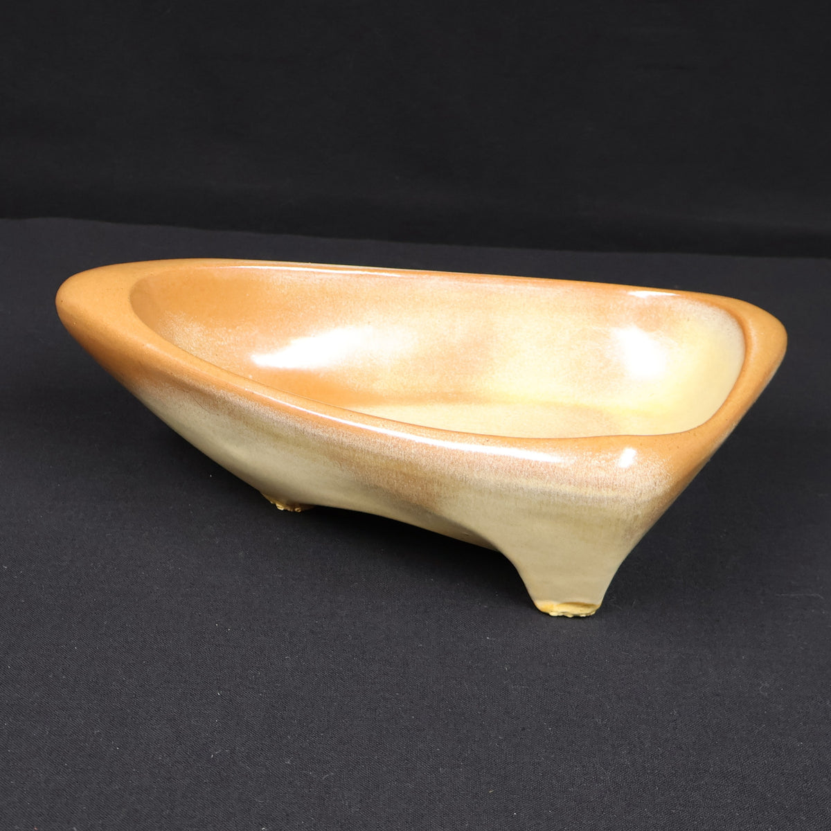 Frankoma Pottery #232 Freeform Triangular Bowl