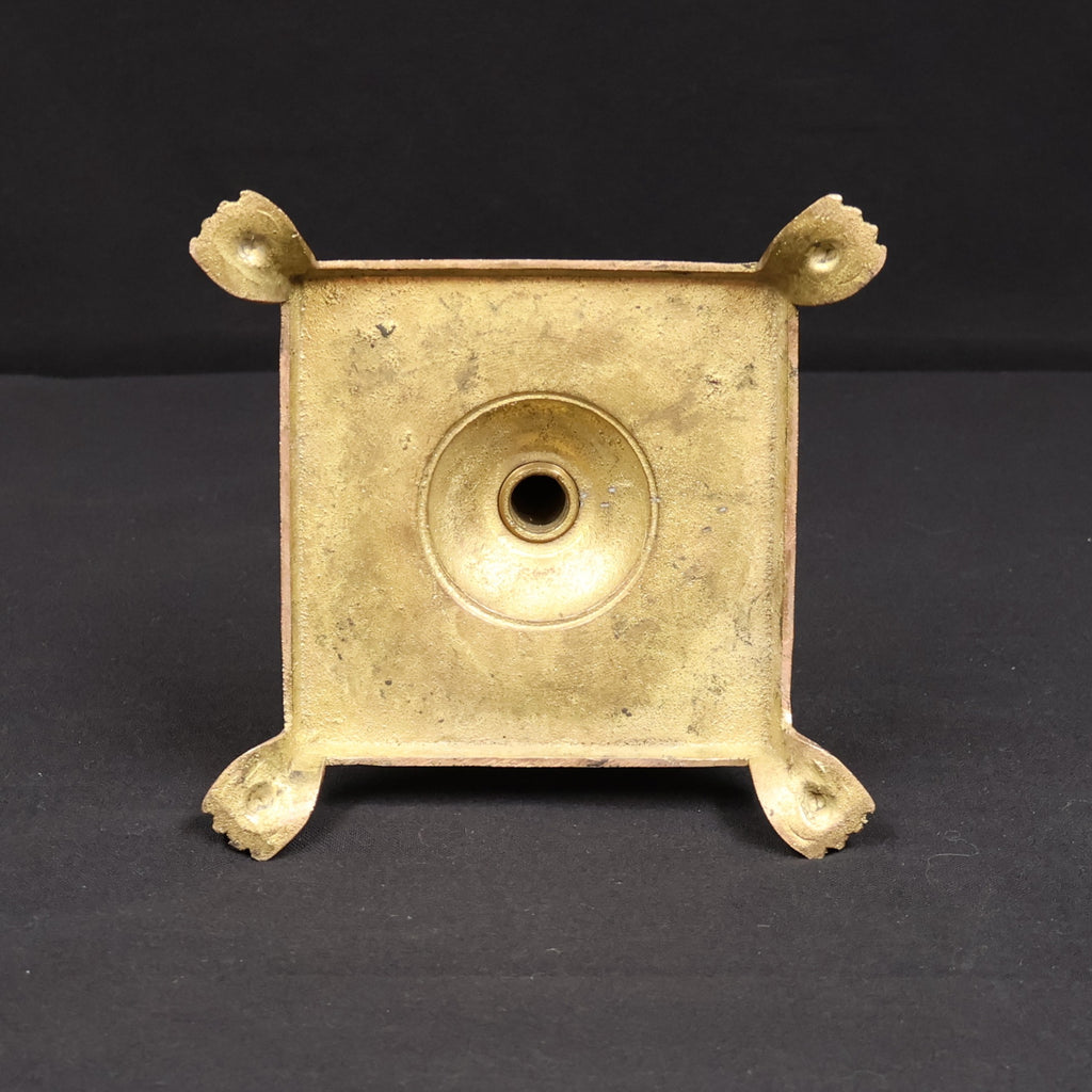 Brass Candlesticks with Extended Lions Feet