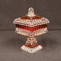 Westmoreland Ruby Flash Footed Lidded Compote