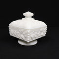 Westmoreland Paneled Grape Milk Glass Beaded Honey/Candy Dish