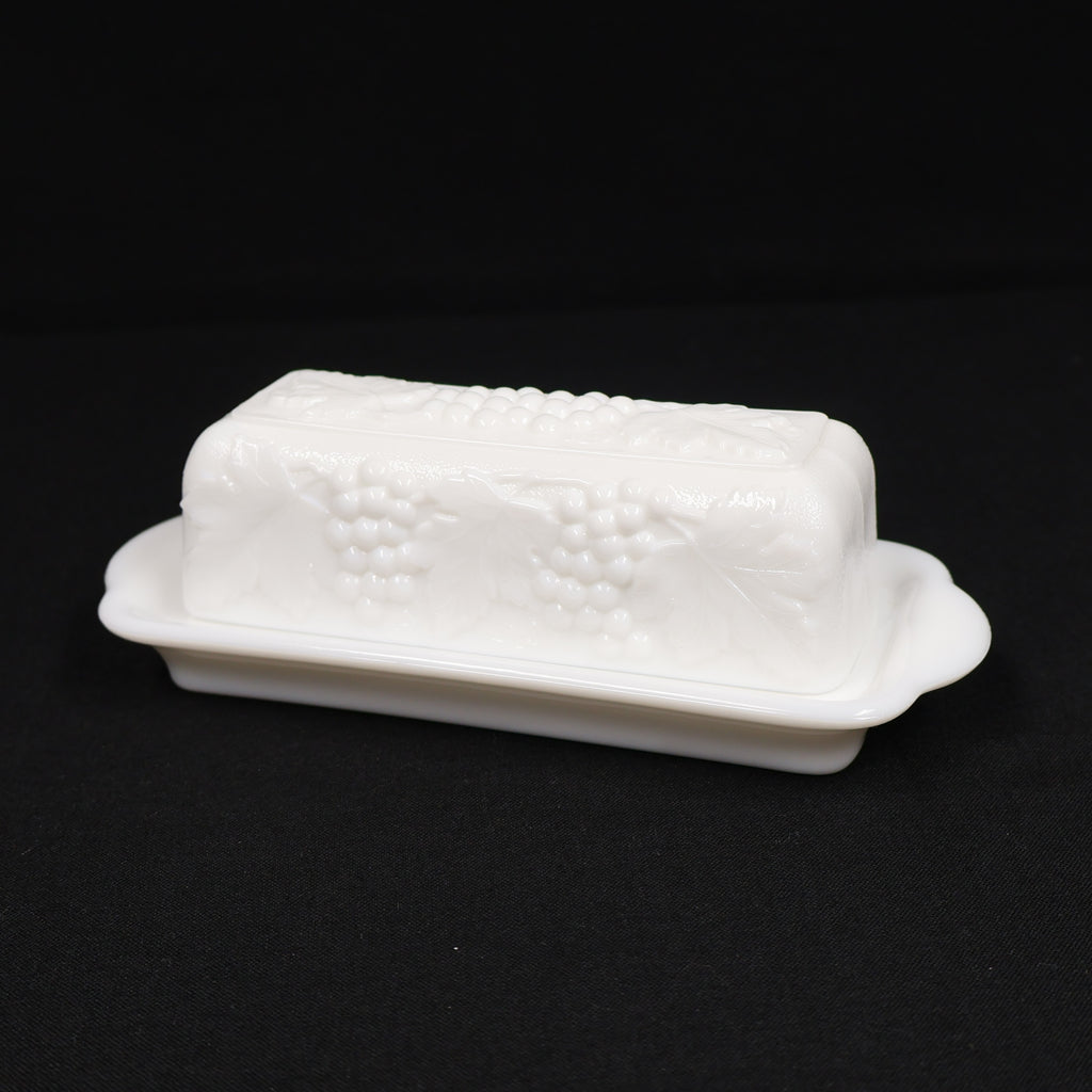Imperial Glass Milk Glass Covered Butter Dish