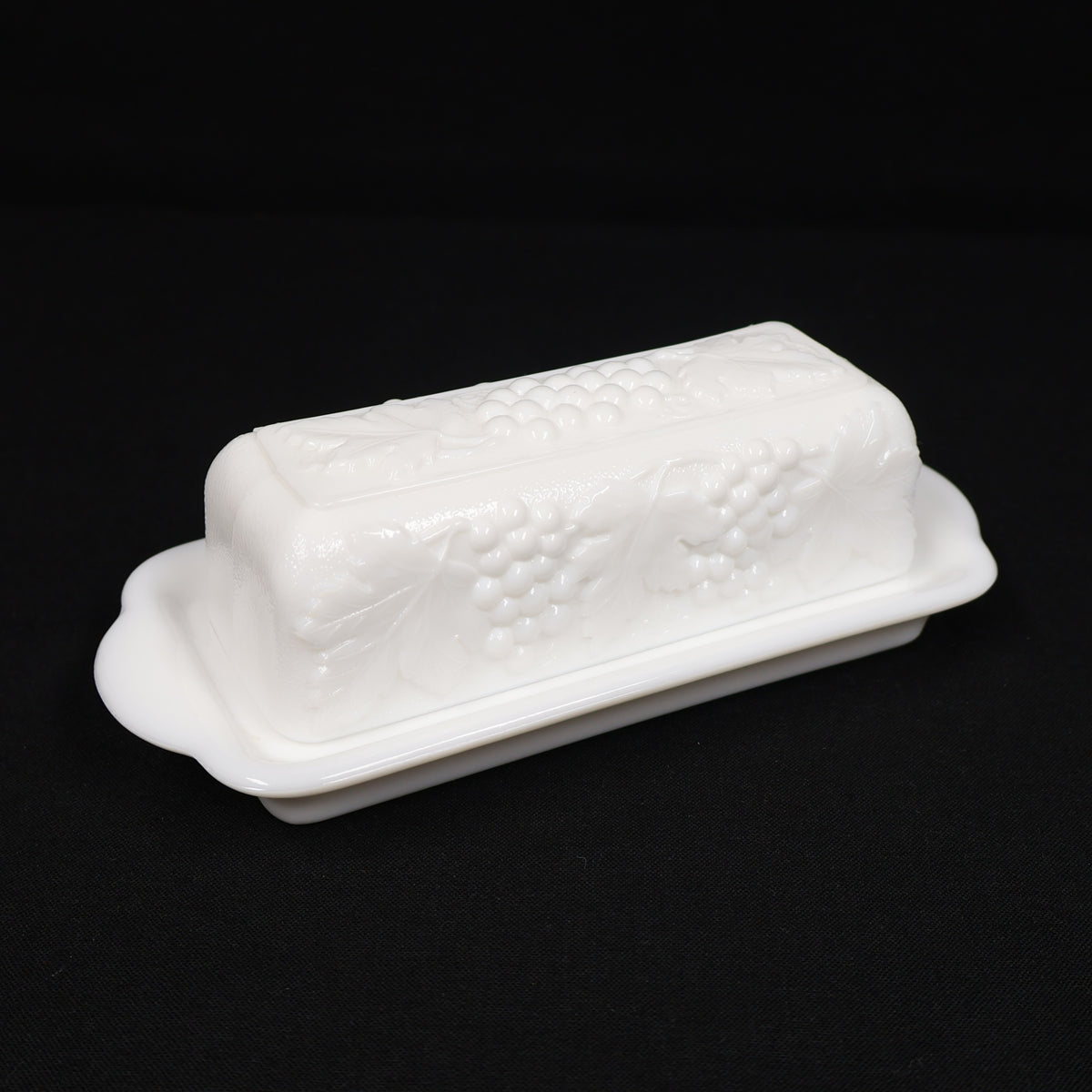 Imperial Glass Milk Glass Covered Butter Dish
