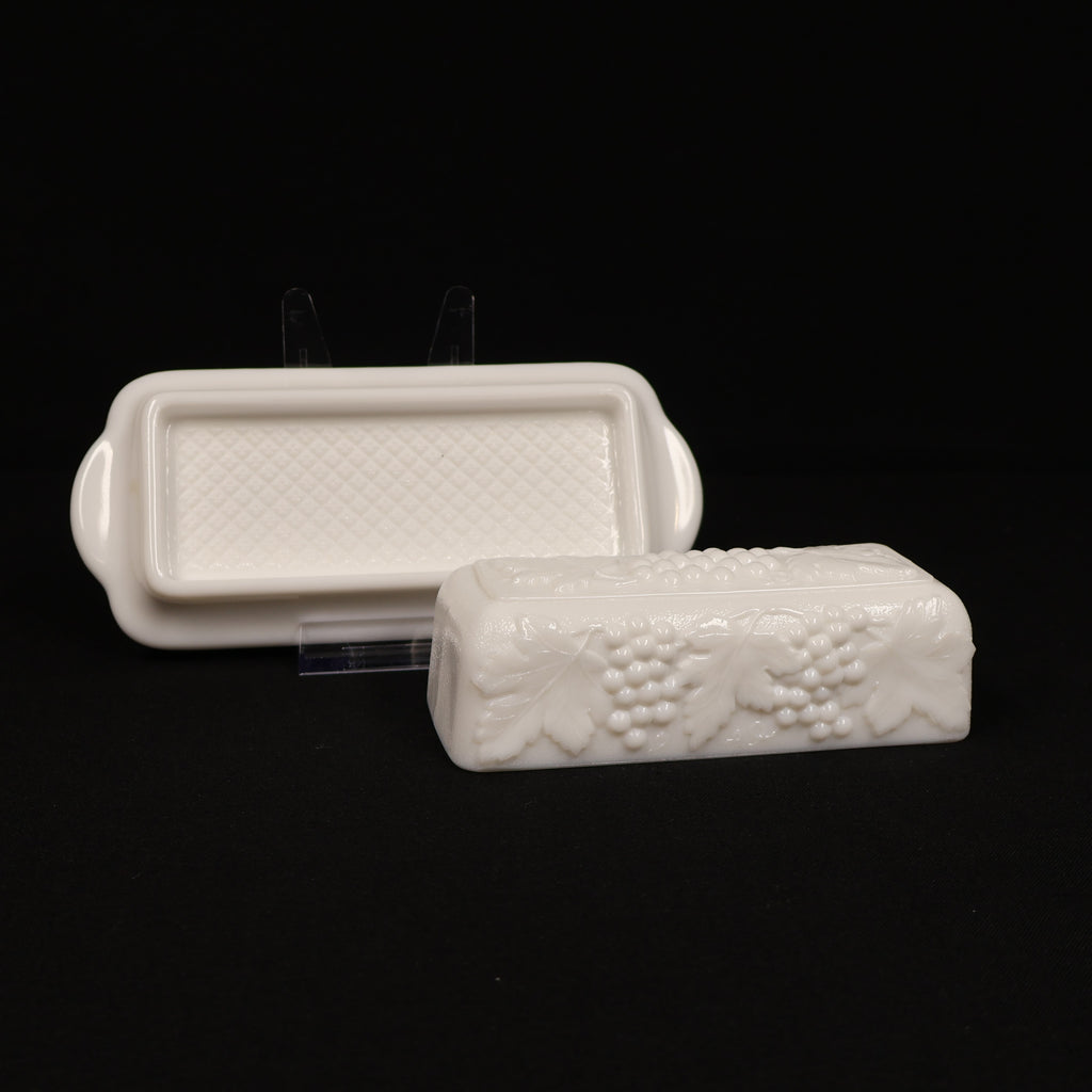 Imperial Glass Milk Glass Covered Butter Dish