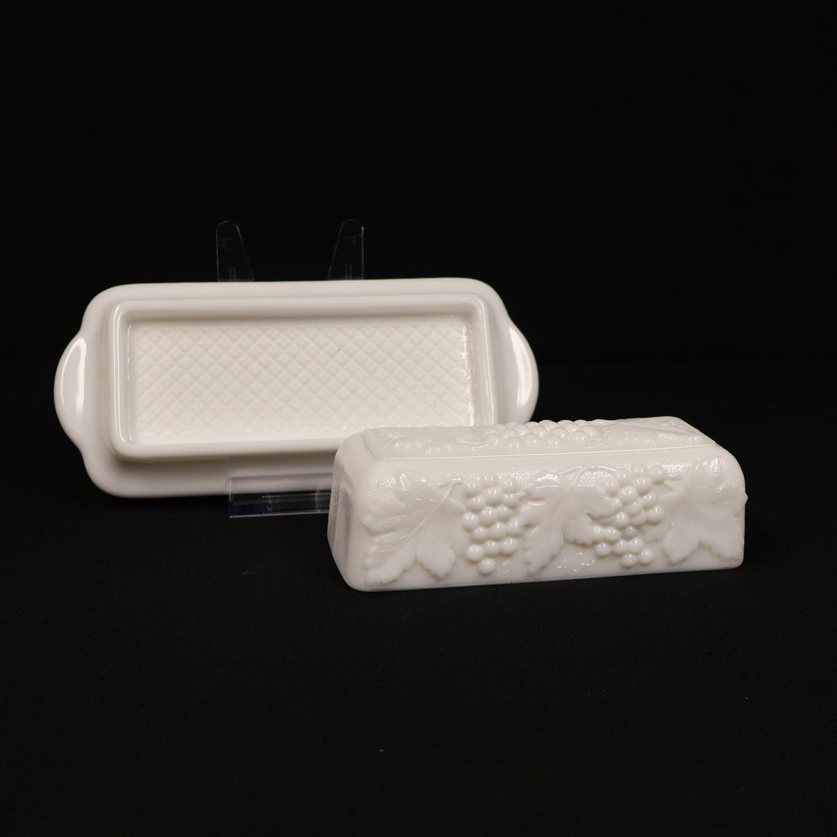 Imperial Glass Milk Glass Covered Butter Dish