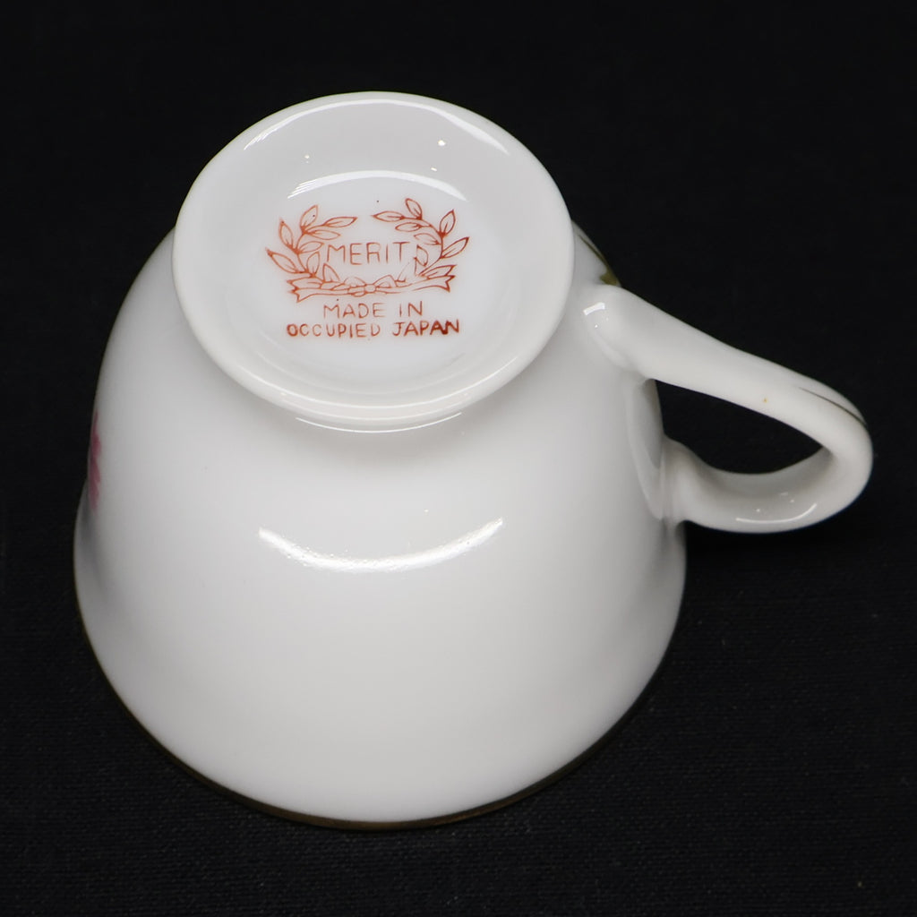 Merit Floral Tea Cup and Saucer made in Occupied Japan