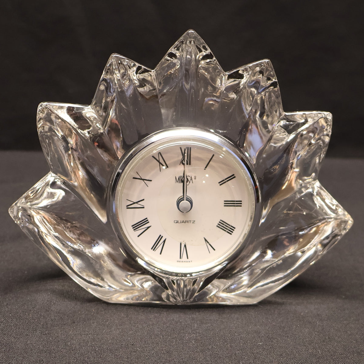 Mikasa Fleurisse Crystal Desk Clock