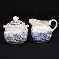 Historical Ports of England Covered Sugar Bowl and Creamer