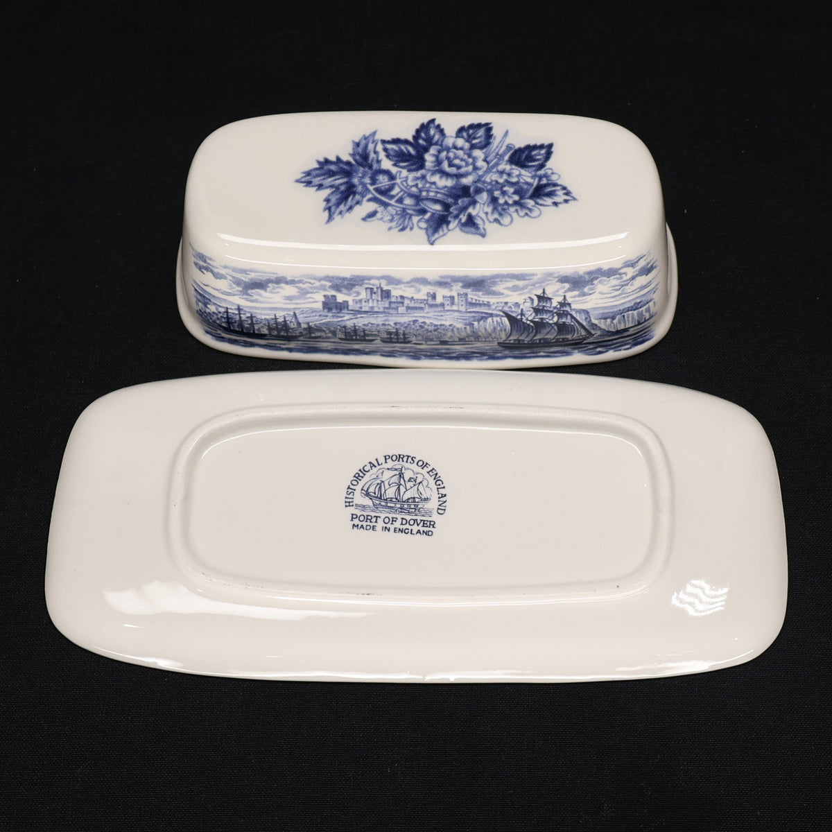 Historical Ports of England Covered Butter Dish
