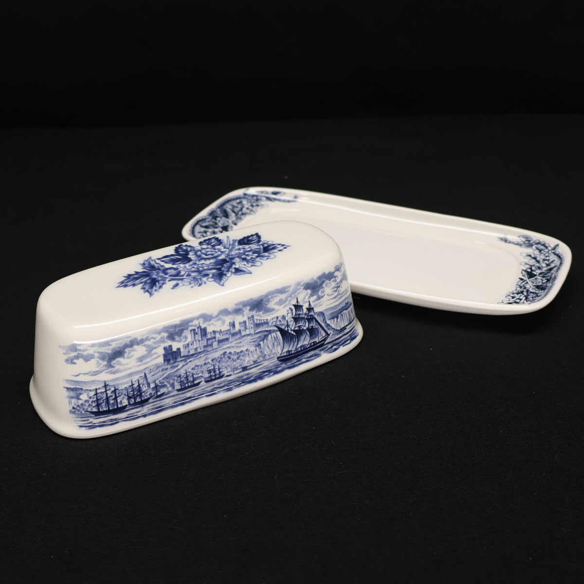 Historical Ports of England Covered Butter Dish