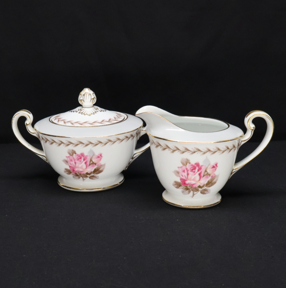 Noritake Rosemont (Pattern 5048) Cream and Sugar